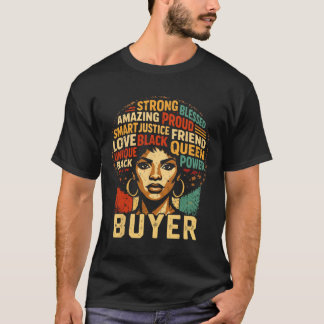 Köpare Svarta historiemånaden Kraftfull Svart Stol T Shirt