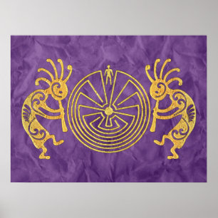 KOPELLI / MAN I MAZE guld + dina idéer Poster