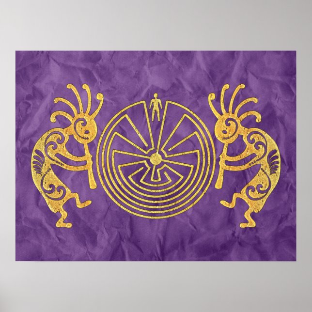 KOPELLI / MAN I MAZE guld + dina idéer Poster (Framsidan)