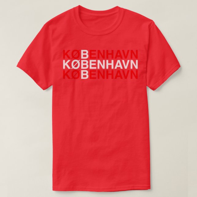 KÖPENHAGEN Dansk Flagga 2 T Shirt (Design framsida)