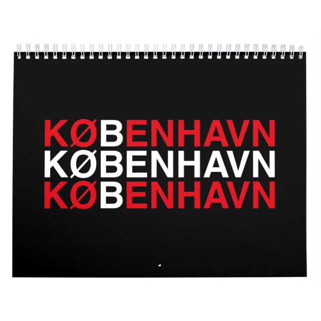 KÖPENHAGEN Dansk Flagga Kalender (Omslag)