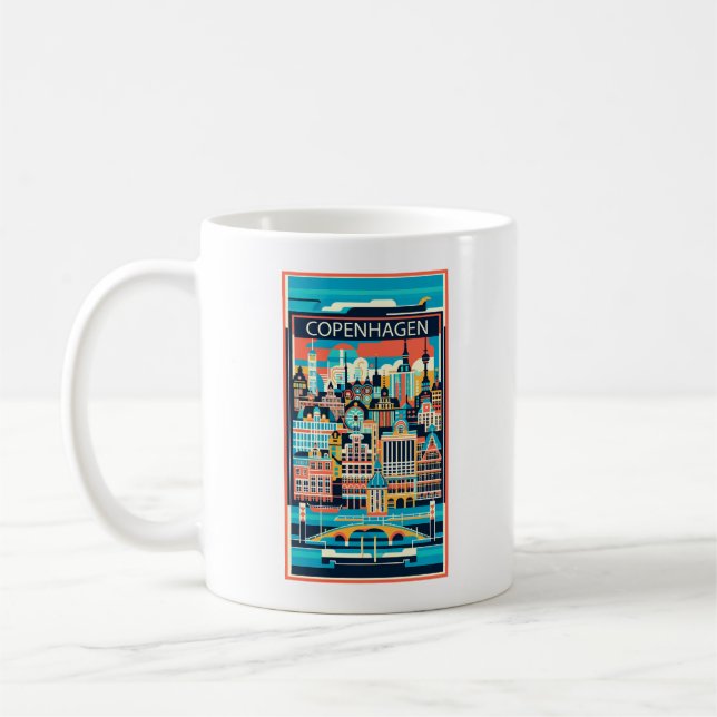 Köpenhamn Danmark Art Deco Kaffemugg (Vänster)