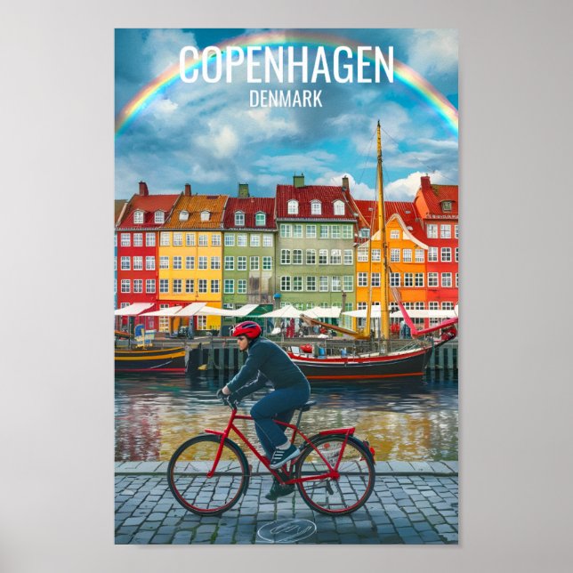 Köpenhamn Danmark Berömd Travel Ställe Poster (Framsidan)