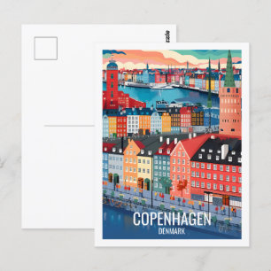 Köpenhamn Danmark Berömd Travel Ställe Vykort
