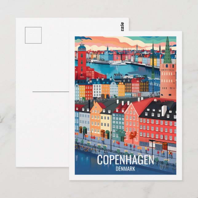 Köpenhamn Danmark Berömd Travel Ställe Vykort (Fram/baksida)