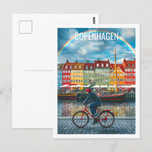 Köpenhamn Danmark Berömd Travel Ställe Vykort