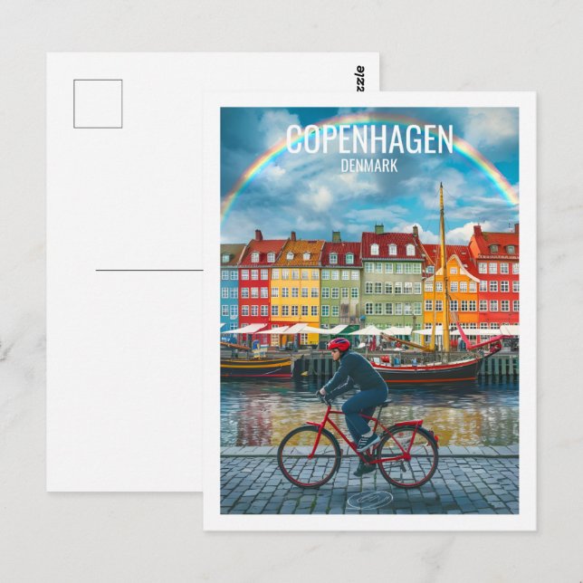 Köpenhamn Danmark Berömd Travel Ställe Vykort (Fram/baksida)