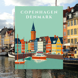 Köpenhamn Danmark Canal View Europe Vykort