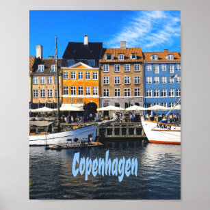 Köpenhamn Danmark Capital Canal Homes Nyhavn Poster