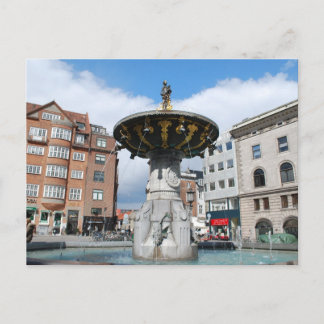 Köpenhamn Danmark, Caritas well Fontän Vykort