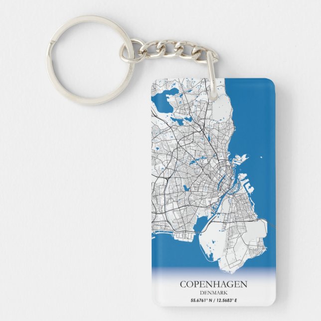 Köpenhamn Danmark City Karta Travel Simple Minimal (Framsidan)