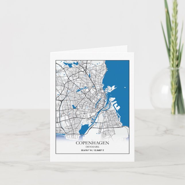 Köpenhamn Danmark City Karta Travel Simple Minimal Kort (Framsida)