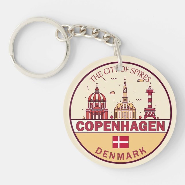 Köpenhamn Danmark City Skyline Emblem (Framsidan)