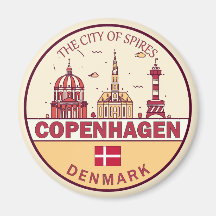 Köpenhamn Danmark City Skyline Emblem