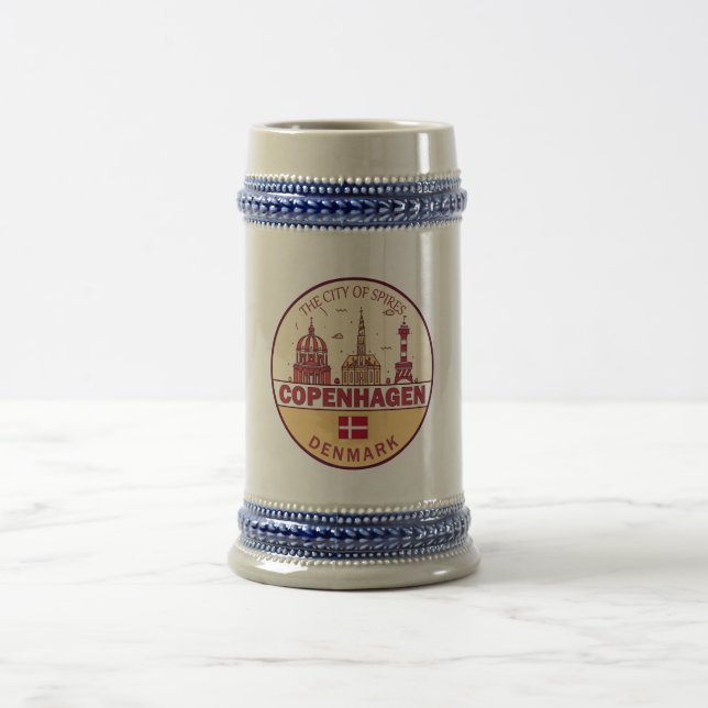 Köpenhamn Danmark City Skyline Emblem Sejdel (Center)