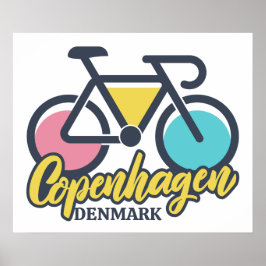 Köpenhamn Danmark Cycling Poster