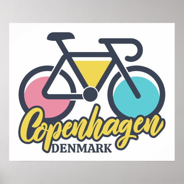 Köpenhamn Danmark Cycling Poster (Framsidan)