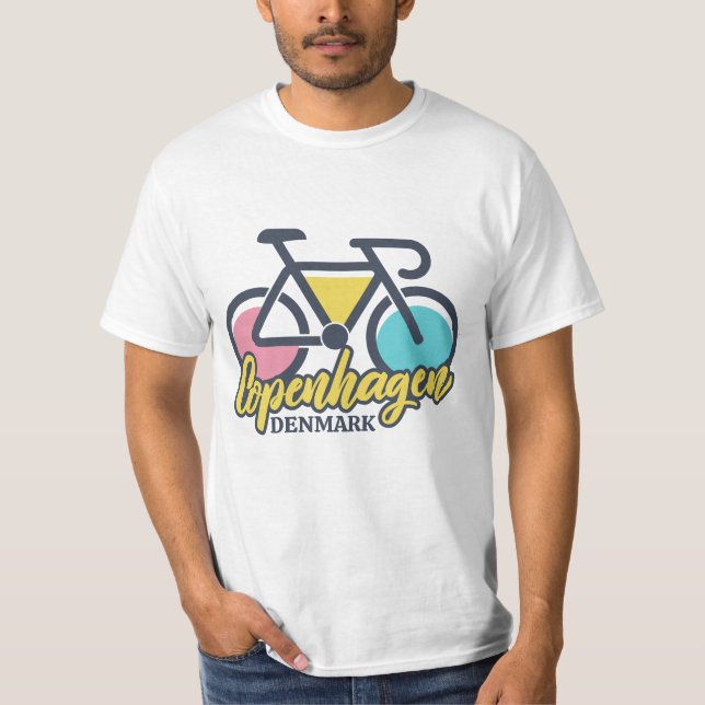 Köpenhamn Danmark Cycling T Shirt (Framsida)