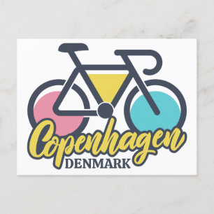 Köpenhamn Danmark Cycling Vykort