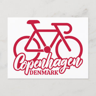 Köpenhamn Danmark Cycling Vykort