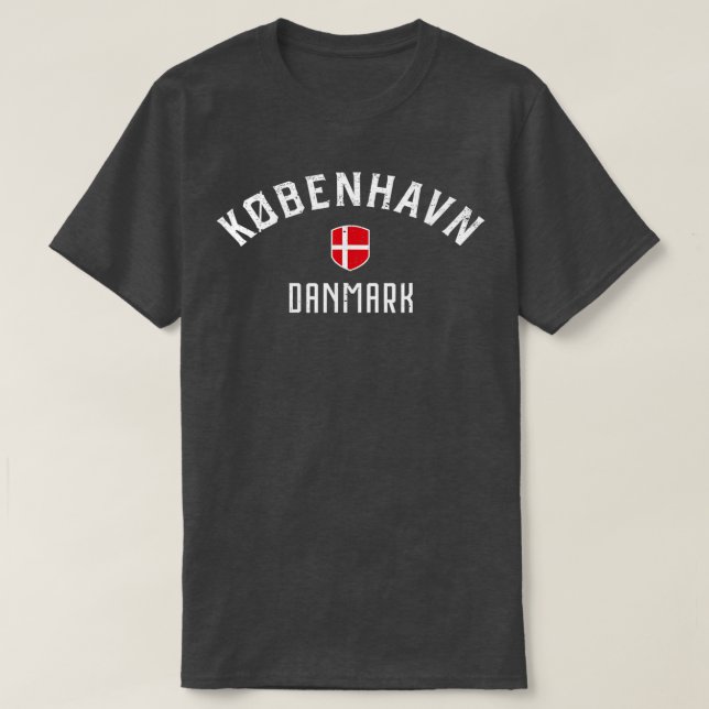 Köpenhamn Danmark Dansk Flagga Kobenhavn Danmark T Shirt (Design framsida)
