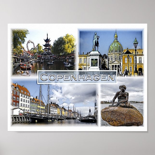 Köpenhamn - Danmark - Mosaic - Poster (Framsidan)