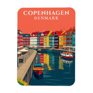 Köpenhamn Danmark Nyhavn Canal Europe Travel Magnet