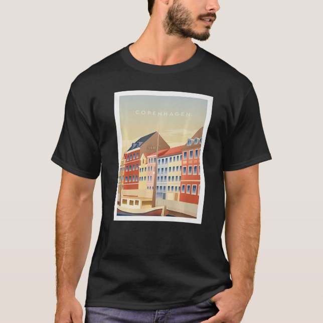Köpenhamn Danmark Nyhavn Harbour TourTravel So T Shirt (Framsida)