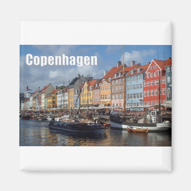 Köpenhamn Danmark Nyhavn Magnet (Framsidan)