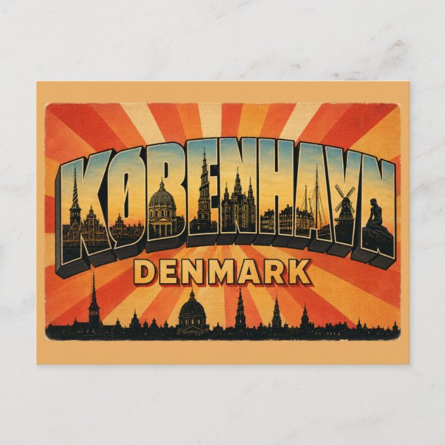 Köpenhamn Danmark Nyhavns hamn Vykort (Framsida)