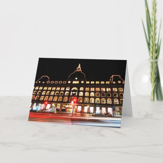 Köpenhamn Danmark på natten Helgkort (Framsida)