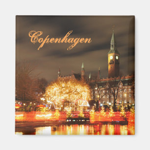 Köpenhamn Danmark på natten Magnet