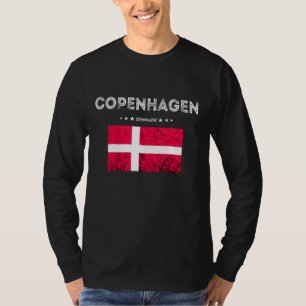 Köpenhamn Danmark Resa Dannebrog Flagga Danish Kob T Shirt