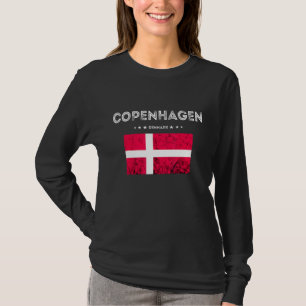 Köpenhamn Danmark Resa Dannebrog Flagga Danish Kob T Shirt