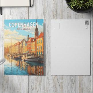 Köpenhamn Danmark Resa Konst Vintage Vykort