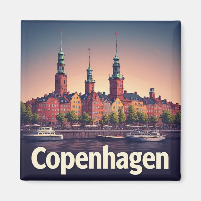 Köpenhamn Danmark Resa Souvenir Världsresenär Magnet (Framsidan)