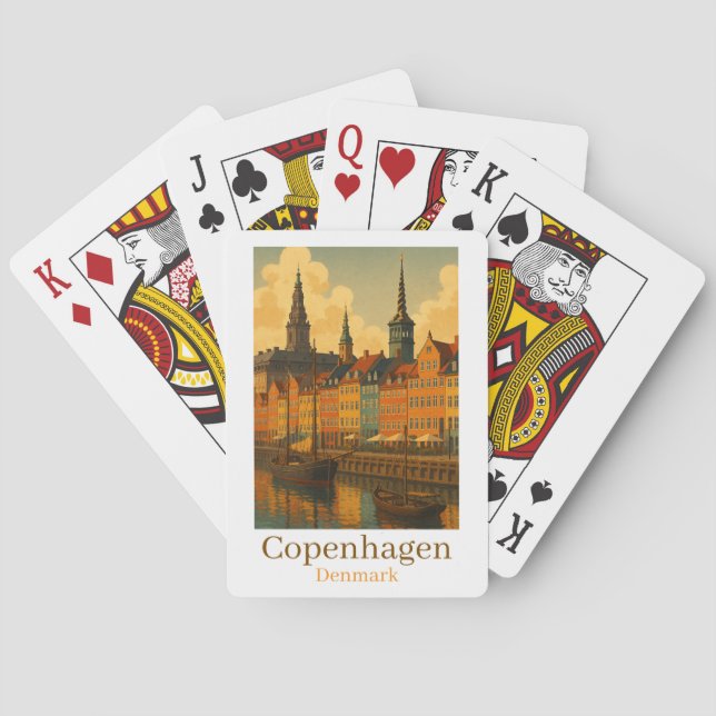 Köpenhamn Danmark Retro Travel Casinokort (Baksidan)