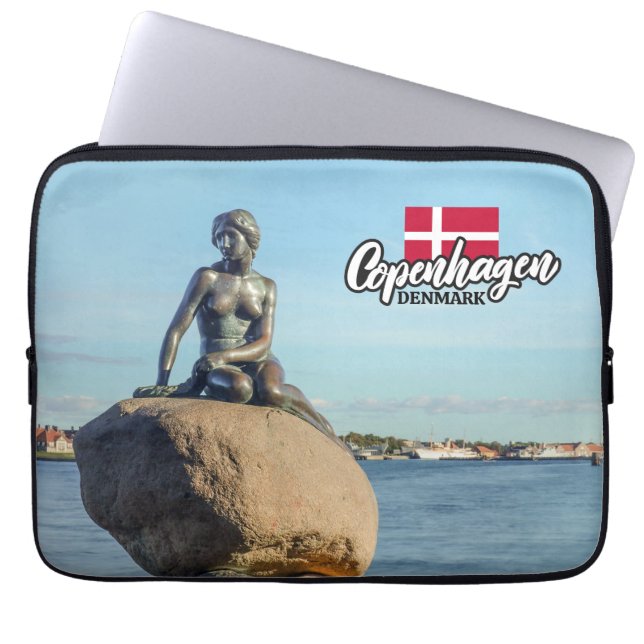 Köpenhamn Danmark-Sjöjungfrun Laptop Fodral (Framsidan)
