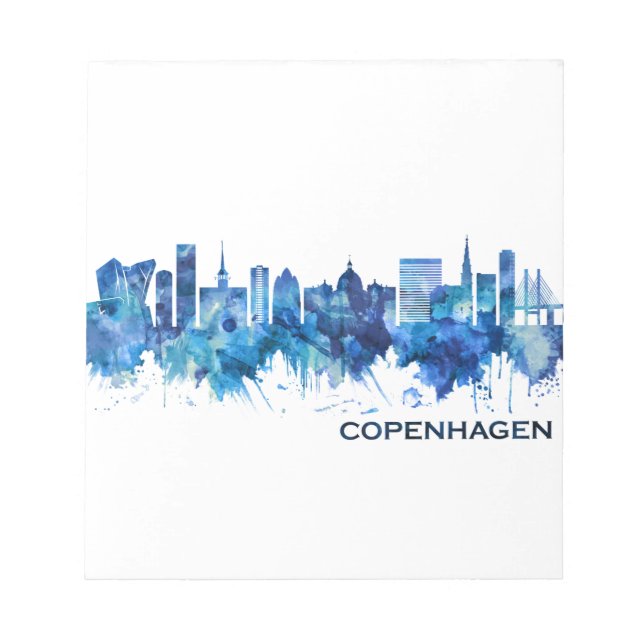Köpenhamn Danmark Skyline Blue Anteckningsblock (Framsida)