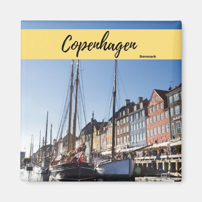Köpenhamn Danmark Souvenir Magnet (Framsidan)