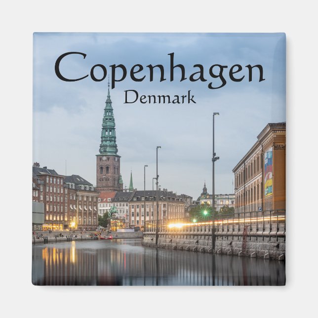 Köpenhamn Danmark Souvenir Magnet (Framsidan)