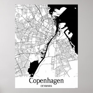 Köpenhamn Danmark Svarta havet och vita staden Kar Poster