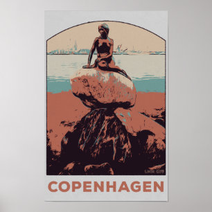 Köpenhamn Danmark, The Little Sjöjungfru Status Po Poster