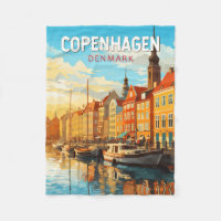 Köpenhamn Danmark Travel Art Vintage