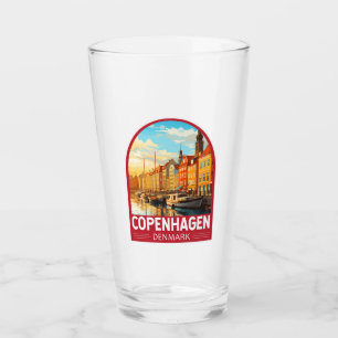 Köpenhamn Danmark Travel Art Vintage Glaskopp