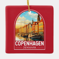 Köpenhamn Danmark Travel Art Vintage