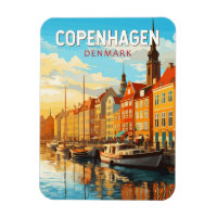 Köpenhamn Danmark Travel Art Vintage