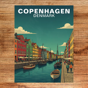 Köpenhamn Danmark Vattenfrontskanal Resa Vykort
