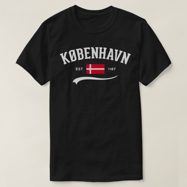 Köpenhamn Danmark Vintage Dansk Danmark Kben T Shirt (Design framsida)