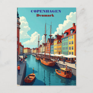 Köpenhamn Danmark Vintage Resa Konsttryck – Retr Vykort